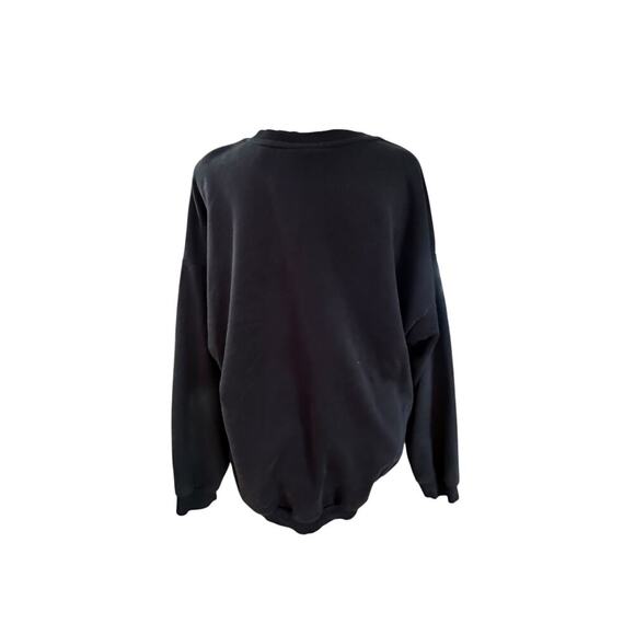 Adidas Trefoil Sweatshirt Adult Large Black Pockets Pullover Logo - Picture 2 of 5